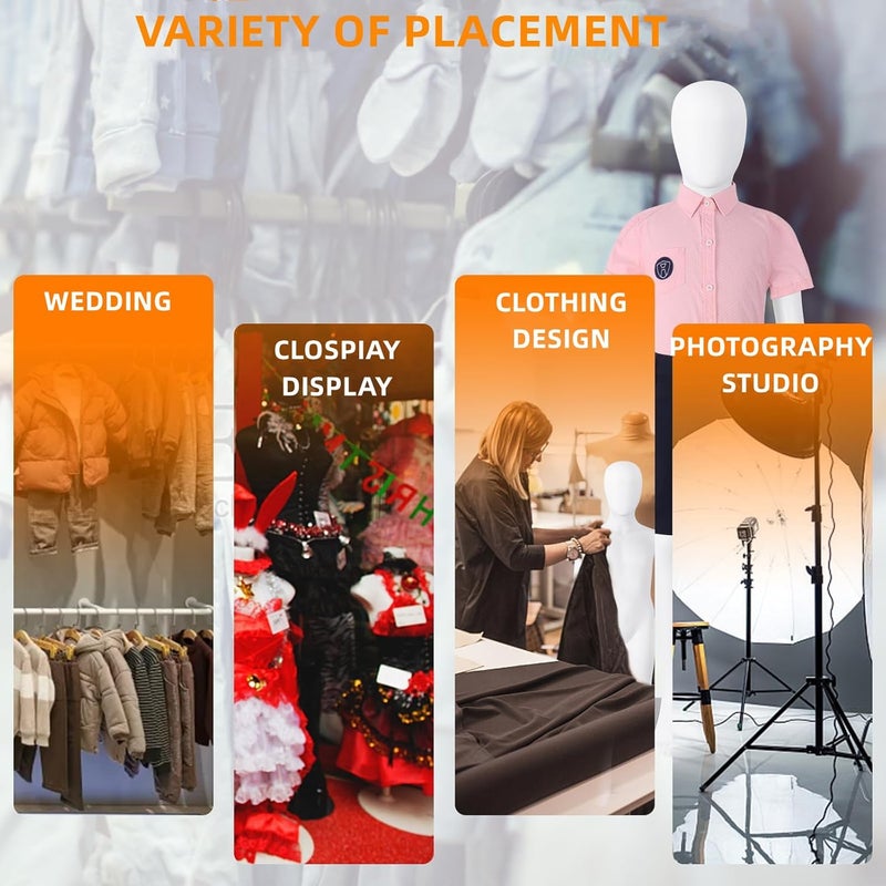 EaseHome Child Mannequin Full Body, Kid Dress Form Adjustable Faceless Mannequin Torso, Detachable Manikin Body Display with Metal Base for Children 51.2 Inches - Image 4